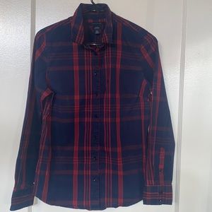 Authentic Tommy Hilfiger plaid color button down shirt